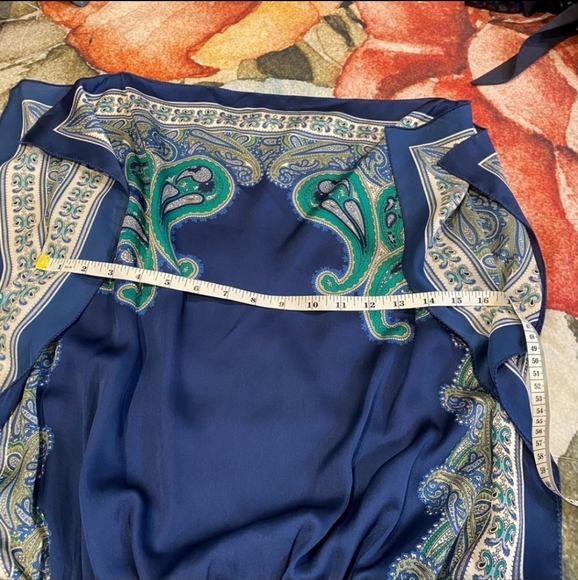 Max Studio | Short Flowy Blouson Handkerchief Dress w/ Boho Pattern M - Picture 13 of 13